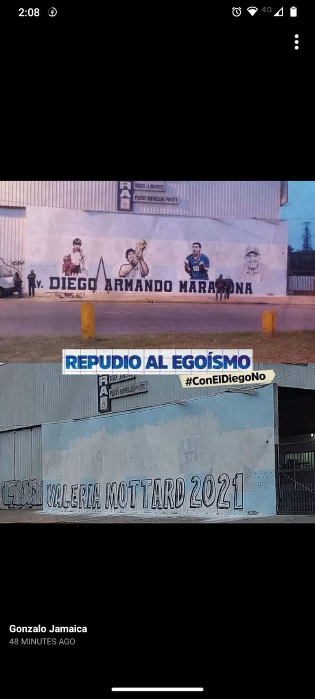 Taparon un mural de Diego Maradona en La Matanza y acusan a una candidata