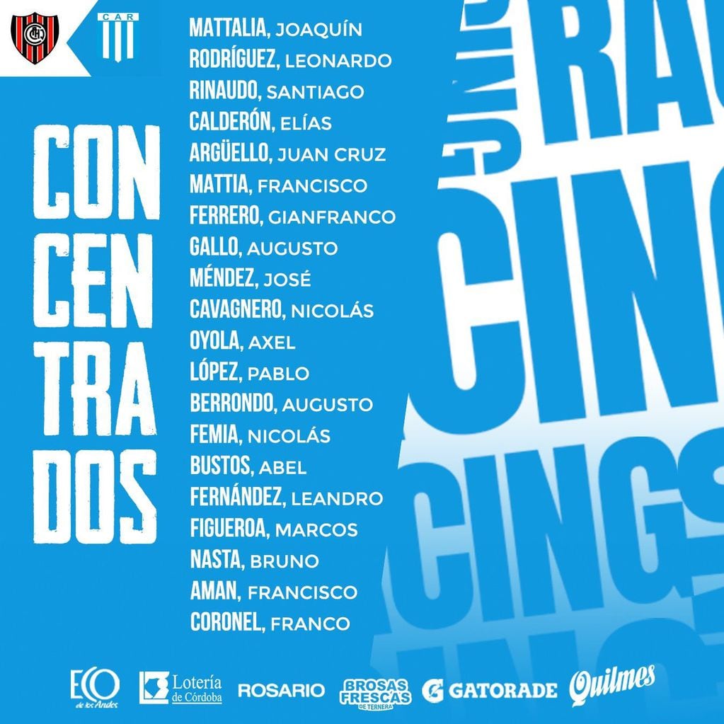 Racing enfrentará este sábado al puntero Chacarita.