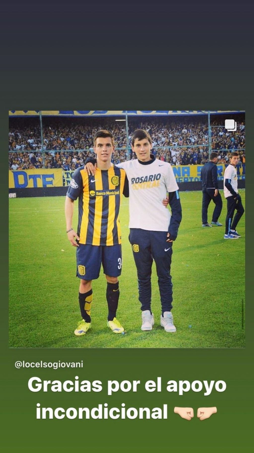 Francesco Lo Celso agradeció el apoyo de su hermano mayor. (@fran.locelso)