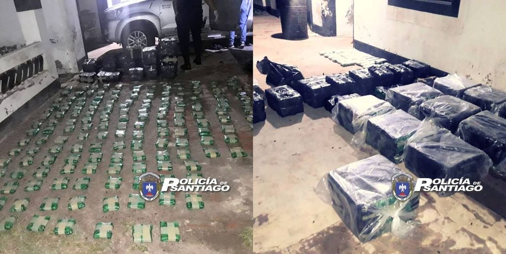 La Policía santiagueña descubrió que la camioneta procedente de Jujuy llevaba un importante cargamento de coca oculto en bultos de ropa.