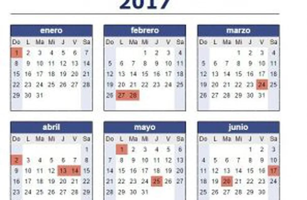 Calendarios de feriados 2017