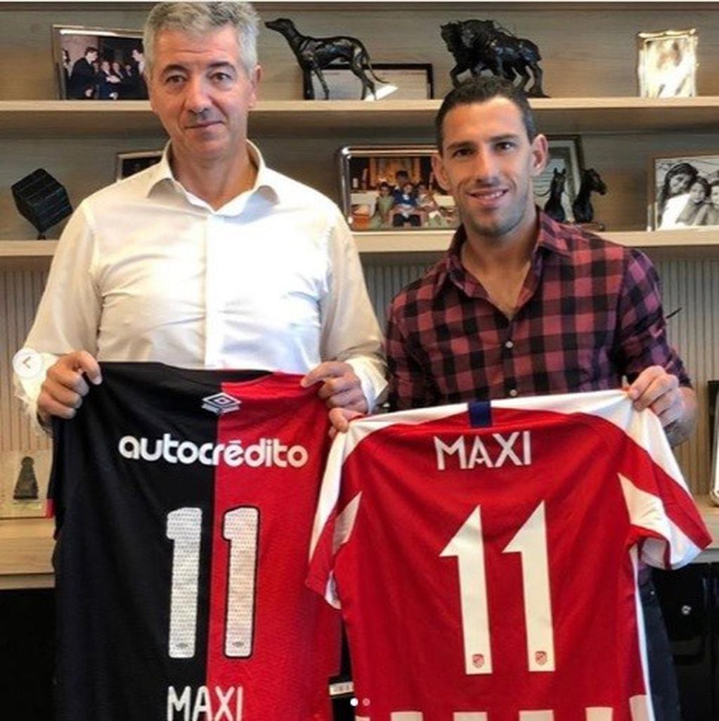 Maxi Rodríguez volvió al estadio del Atlético Madrid. (Instagram)