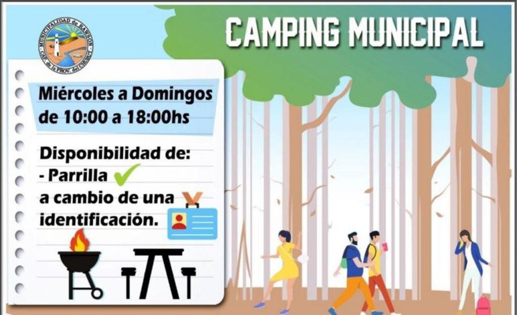 Camping municipal (Foto: Municipalidad de Rawson).