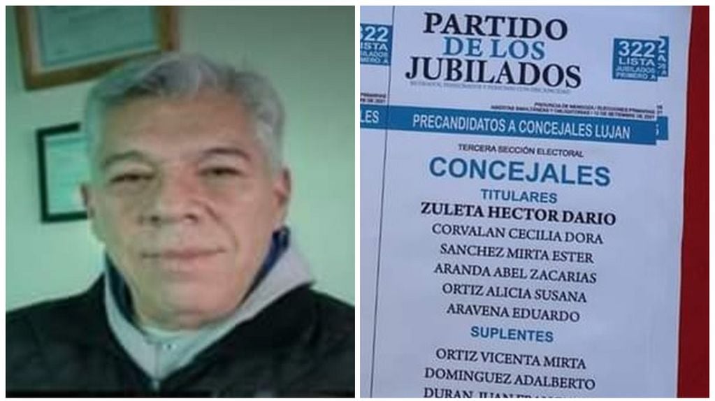 Héctor Darío Zuleta y Cecilia Corvalán están al frente de la boleta para precandidatos a concejales en Luján de Cuyo por el Partido de los Jubilados.