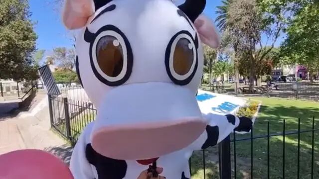 "La Vaca Lola" reclama que no la dejan trabajar en las plazas de San Luis