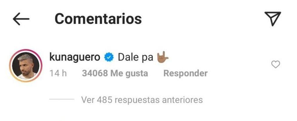 El comentario del Kun Agüero a la publicación de Messi con la Selección Argentina