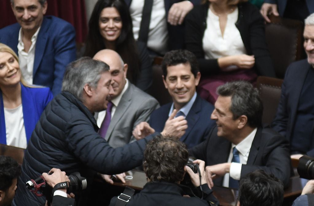 Sergio Massa y Máximo Kirchner, dos actores claves en el armado electoral del Frente de Todos. 
Foto Federico Lopez Claro
