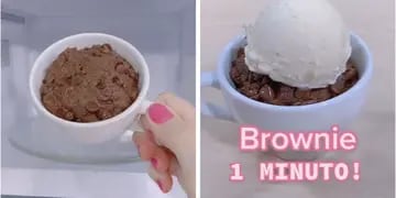 Furor por los brownies de cacao: la receta fácil e ideal para el microondas en 1 minuto
