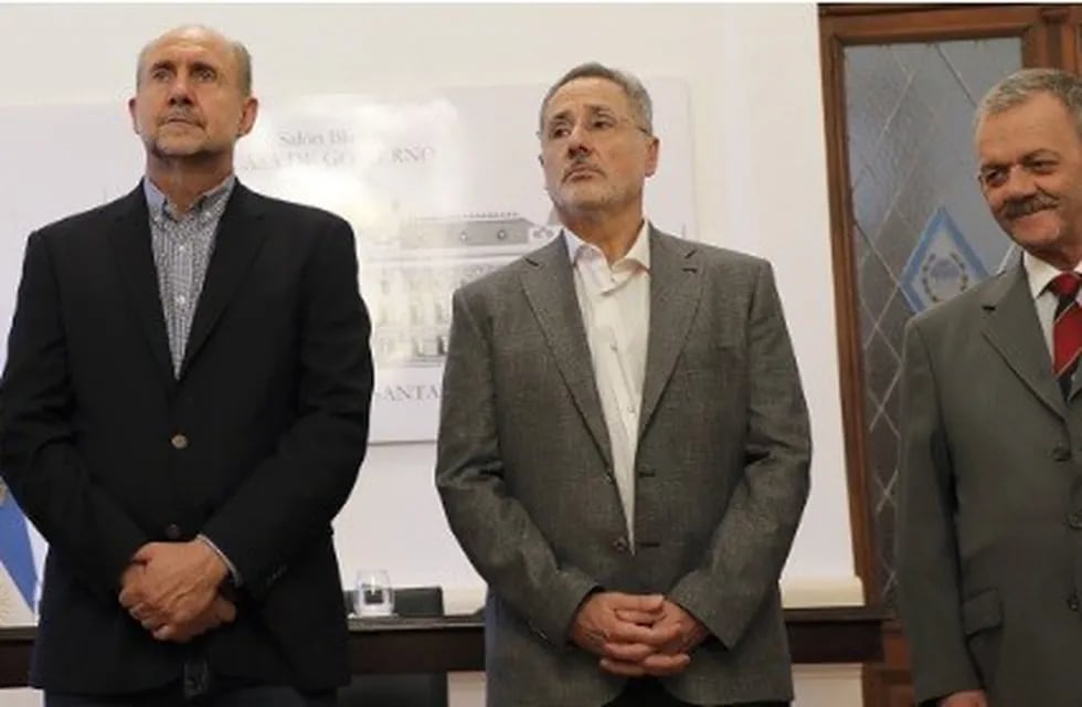 Omar Perotti, Marcelo Saín y Víctor Sarnaglia (Prensa Perotti)