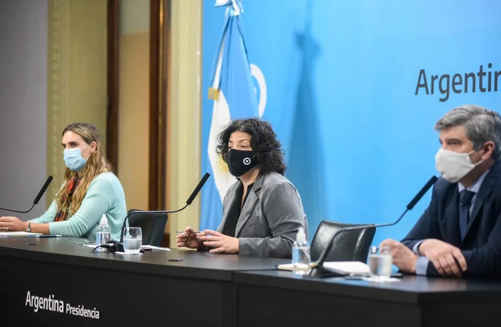 La ministra de Salud de la Nación, Carla Vizzotti, brindó una conferencia de prensa para informar sobre la situación epidemiológica por la pandemia de Covid-19. (Presidencia)