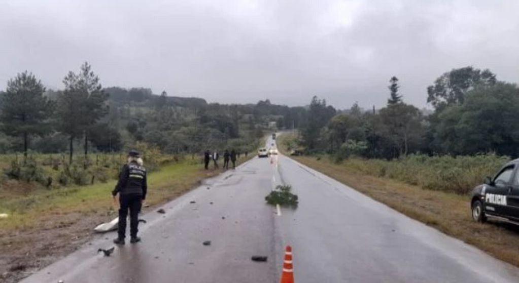 Trágico accidente vial en Salto Encantado: un motociclista fallecido.