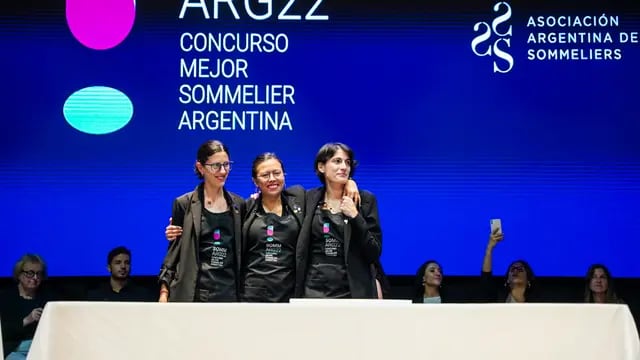 Delvis Huck, Alma Cabral y Andrea Donadio, compitieron este sábado por el título de Mejor Sommelier de Argentina.