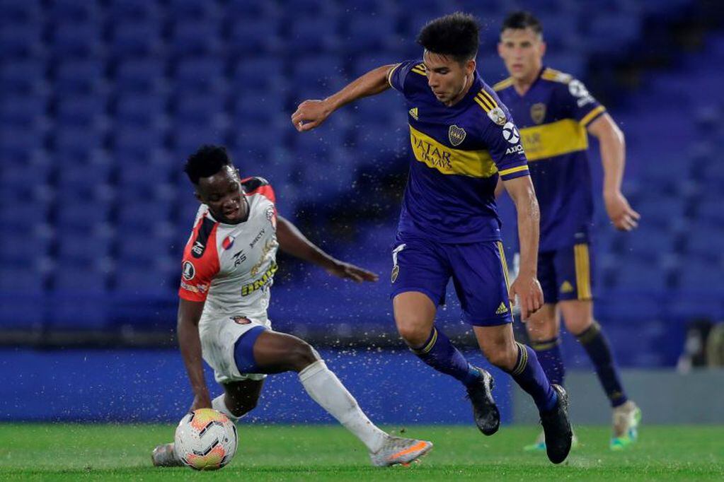 Guillermo "Pol" Fernandez jugando para Boca en la actual edición de la Copa Libertadores. (Foto: Juan Ignacio RONCORONI / POOL / AFP)