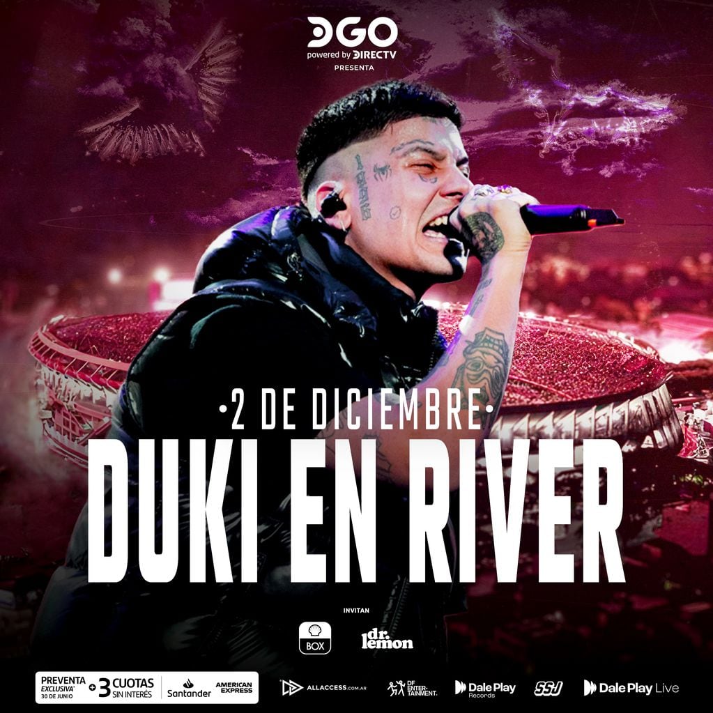 El afiche del show de Duki en River.
