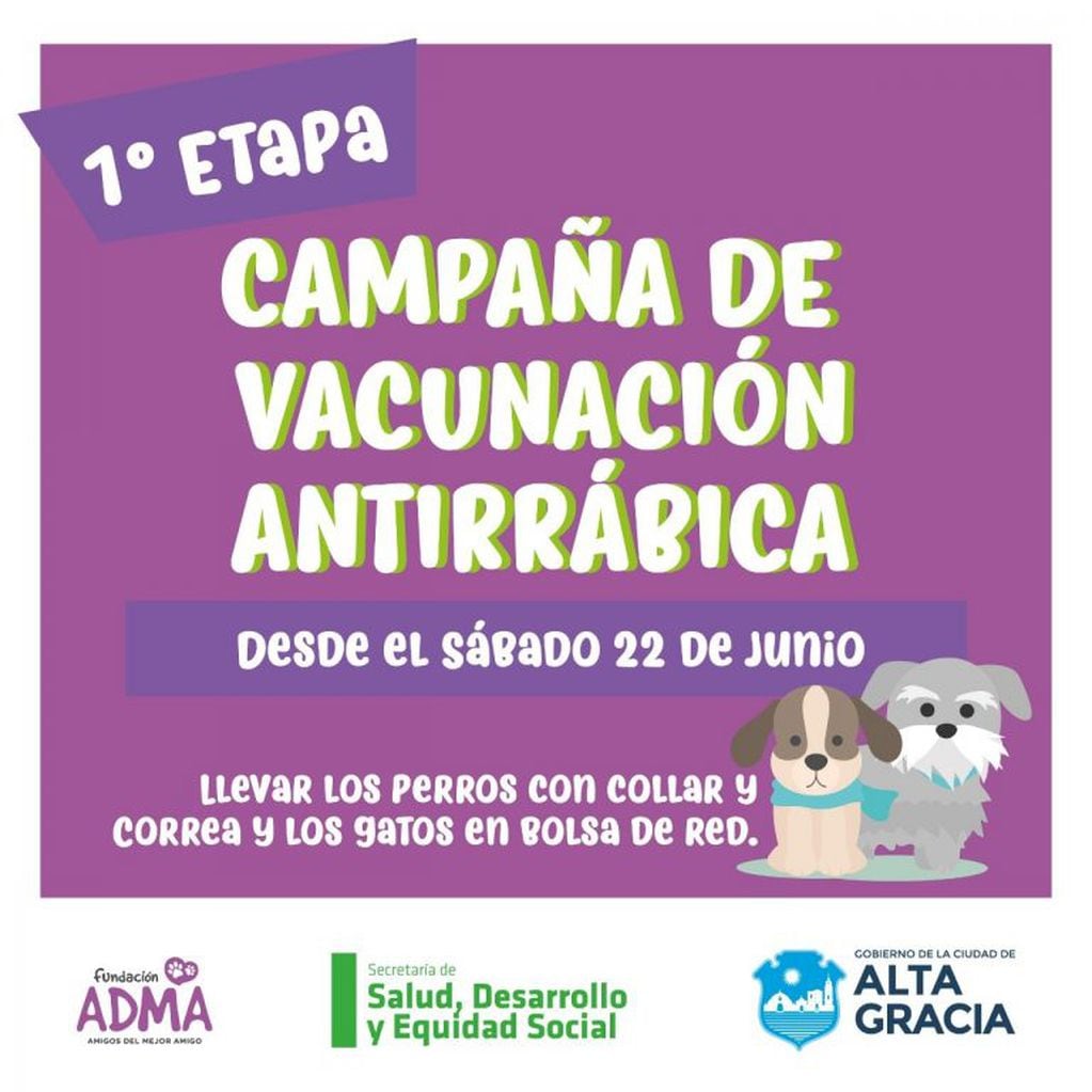 Campaña de Vacunación Antirrábica, Alta Gracia.