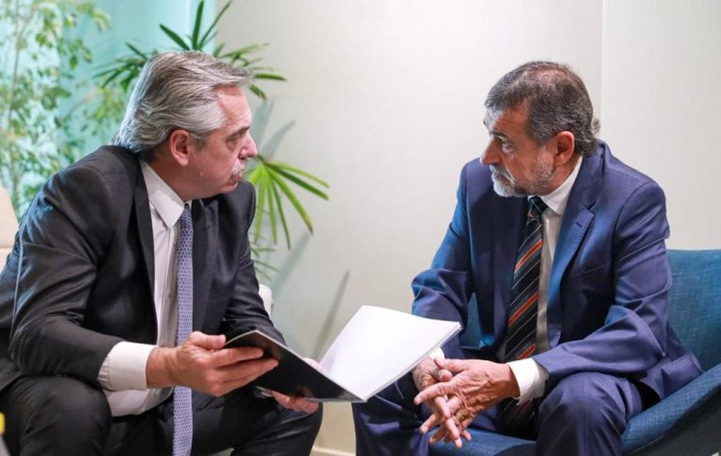 Carlos Caserio y Alberto Fernández reunidos. (web).