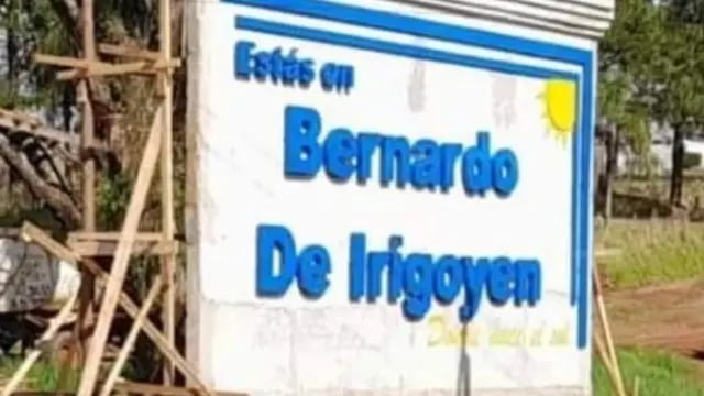 Bernardo de Irigoyen: el cartel de bienvenida a la ciudad fue derribado por la tormenta