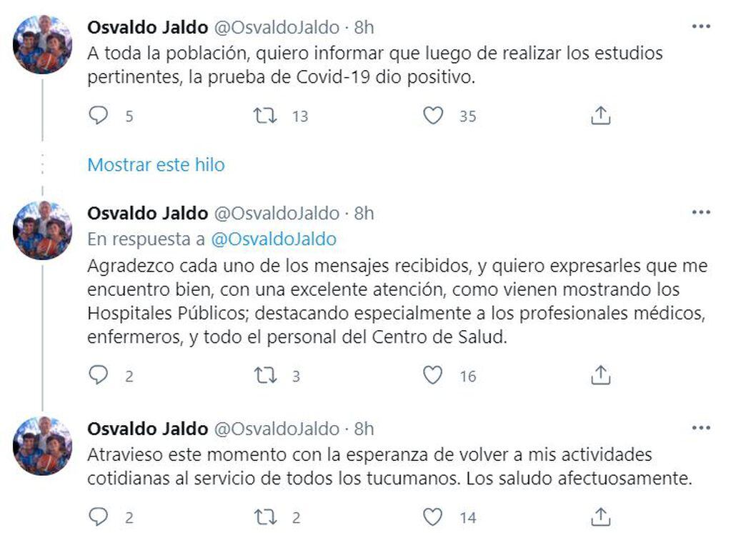 Twitter Osvaldo Jaldo.