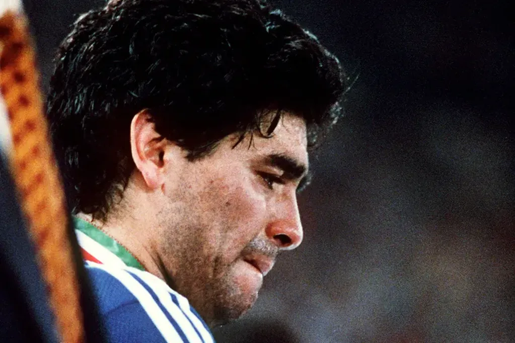 Maradona llorando después de la final del mundo.