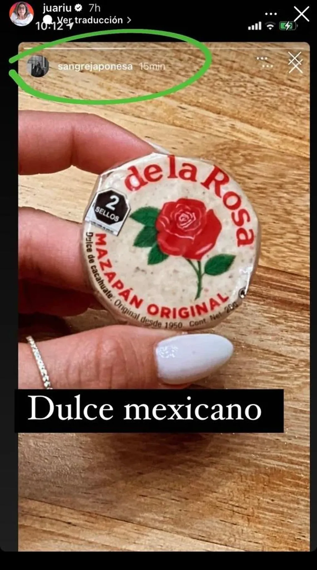 La foto que publicó la China Suárez de un dulce mexicano.