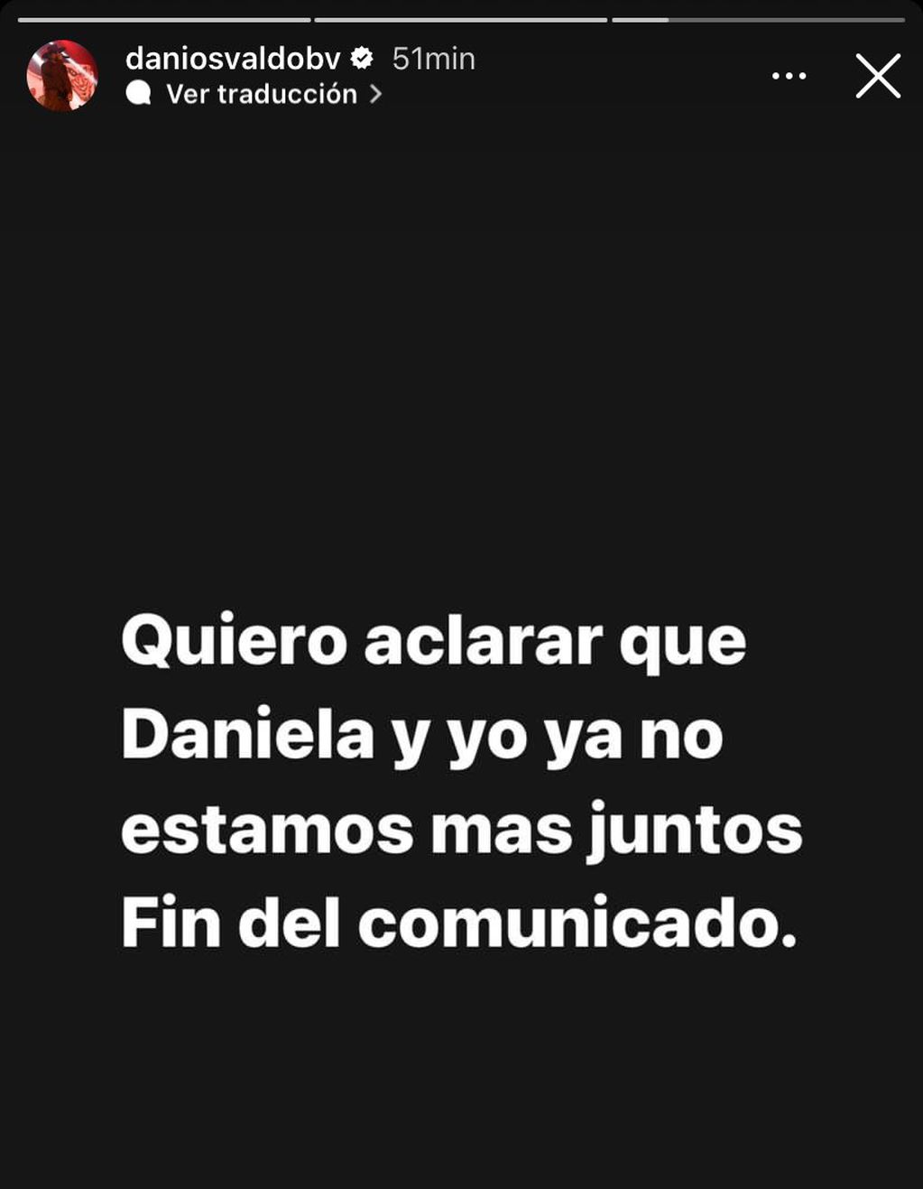 Daniela Ballester y Daniel Osvaldo no están más juntos (Captura de pantalla)