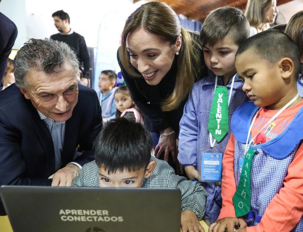 El presidente Mauricio Macri, durante el lanzamiento de Aprender Conectados. (Presidencia)