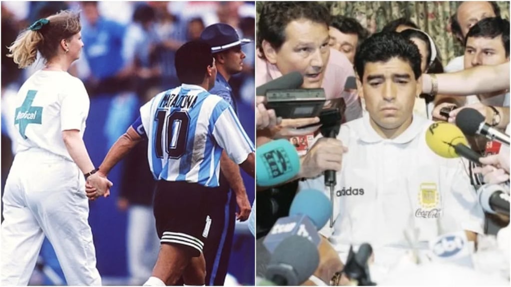 El astro mundial, Diego Maradona, declarón: "Me cortaron las piernas", tras el dóping positivo por efedrina en el Mundial 1994. / Gentileza: Aires de Santa Fe