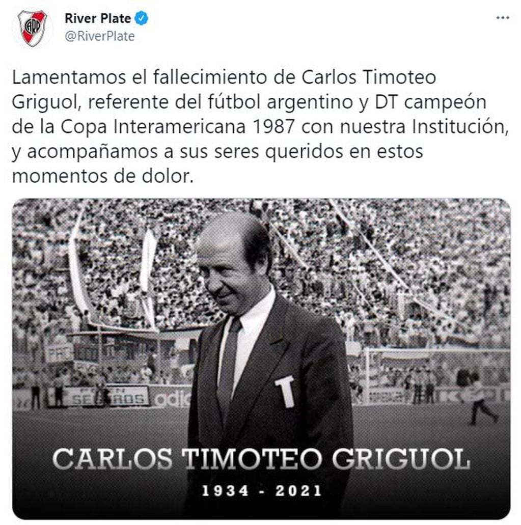 River recordó a Carlos Griguol.