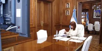 Cristina Kirchner en una audiencia por la causa "Dólar futuro"