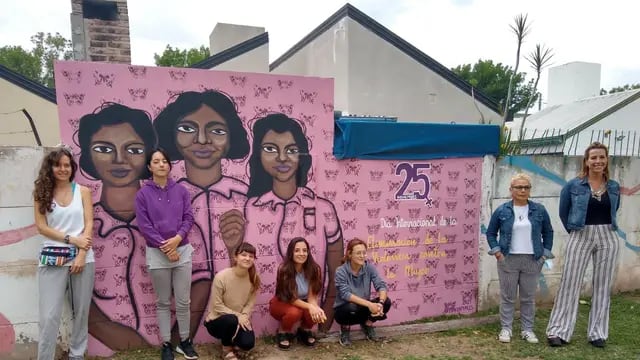 Mural realizado en la Plazoleta Suiza, contra la violencia hacia la mujer