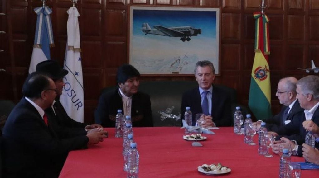 Mauricio Macri le dio la bienvenida a Evo Morales en la Casa Rosada. (Presidencia de la Nación)
