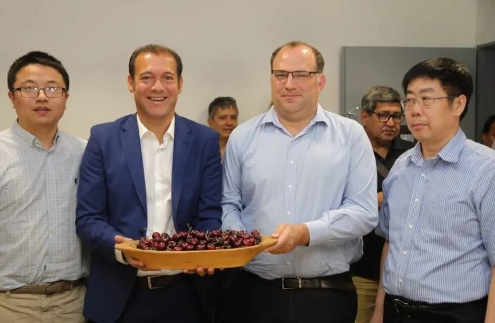 Neuquén exporta a China los primeros contenedores de cerezas (Twitter).