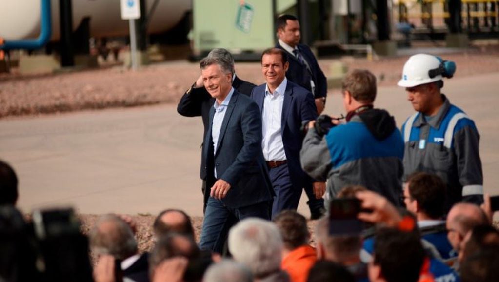 Mauricio Macri junto a Omar Gutiérrez en la última visita del mandatario a Neuquén (Web).