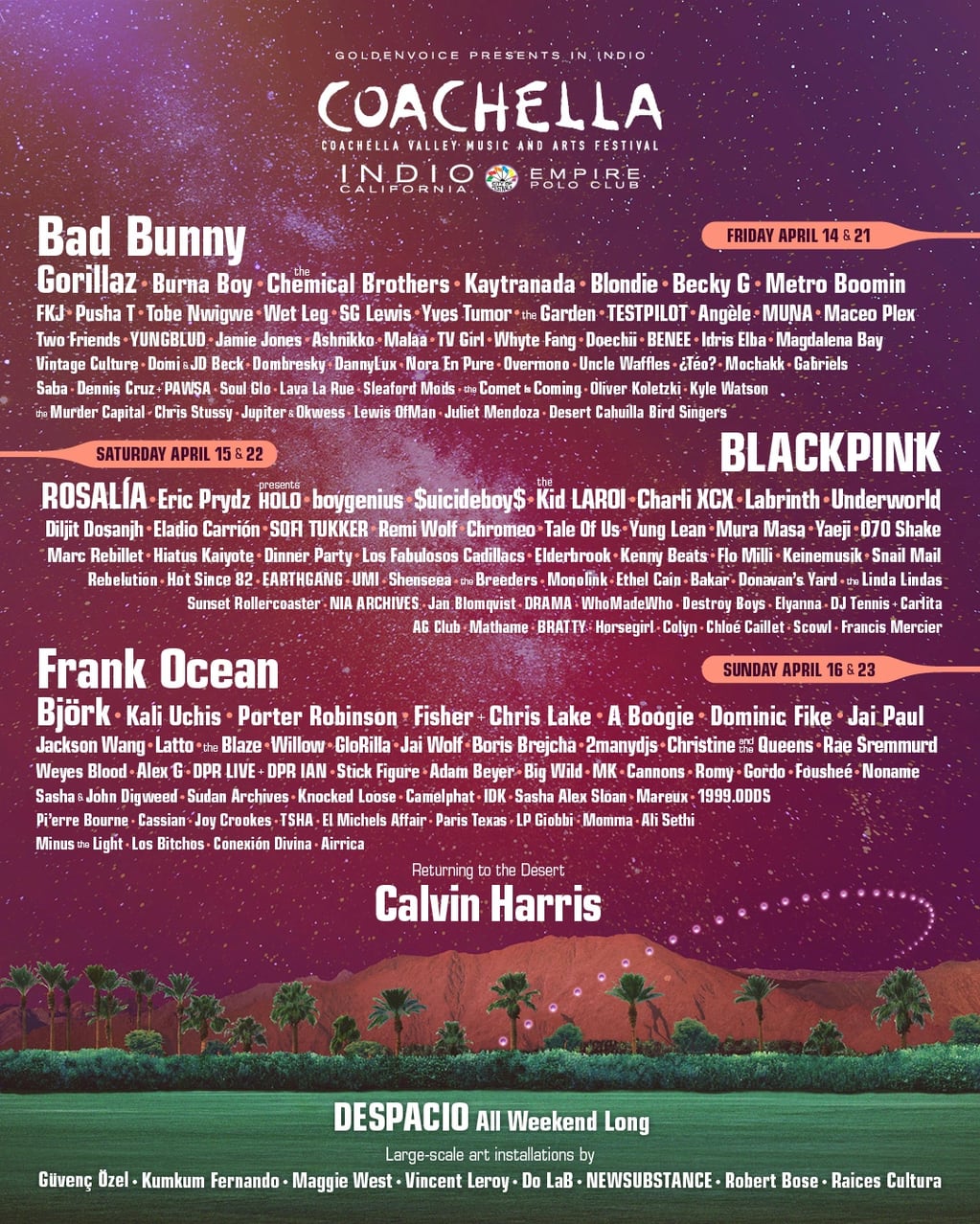 Coachella 2023: Bad Bunny, Rosalía, Becky G, Kali Uchis y las sorpresas del lineup