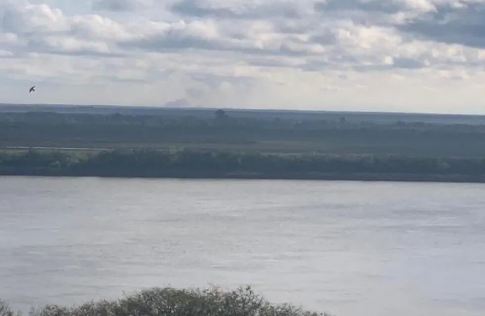 La columna de humo en el Delta era visible desde el otro lado del río. (@gustavozignago)