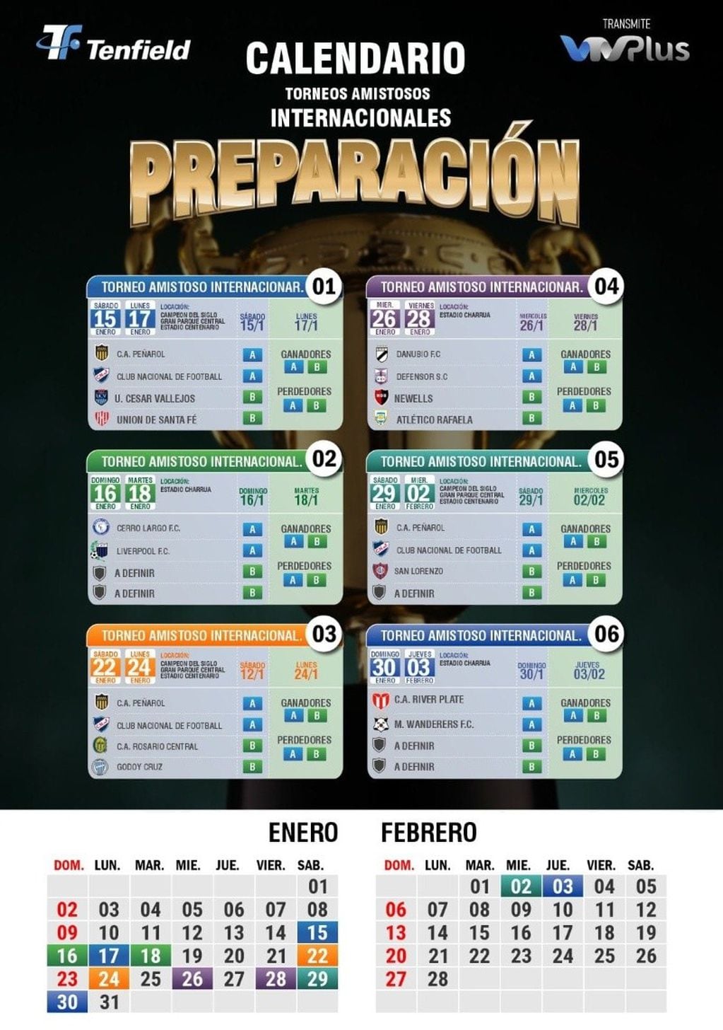 Calendario de los torneos de verano en Uruguay. (Tenfield)