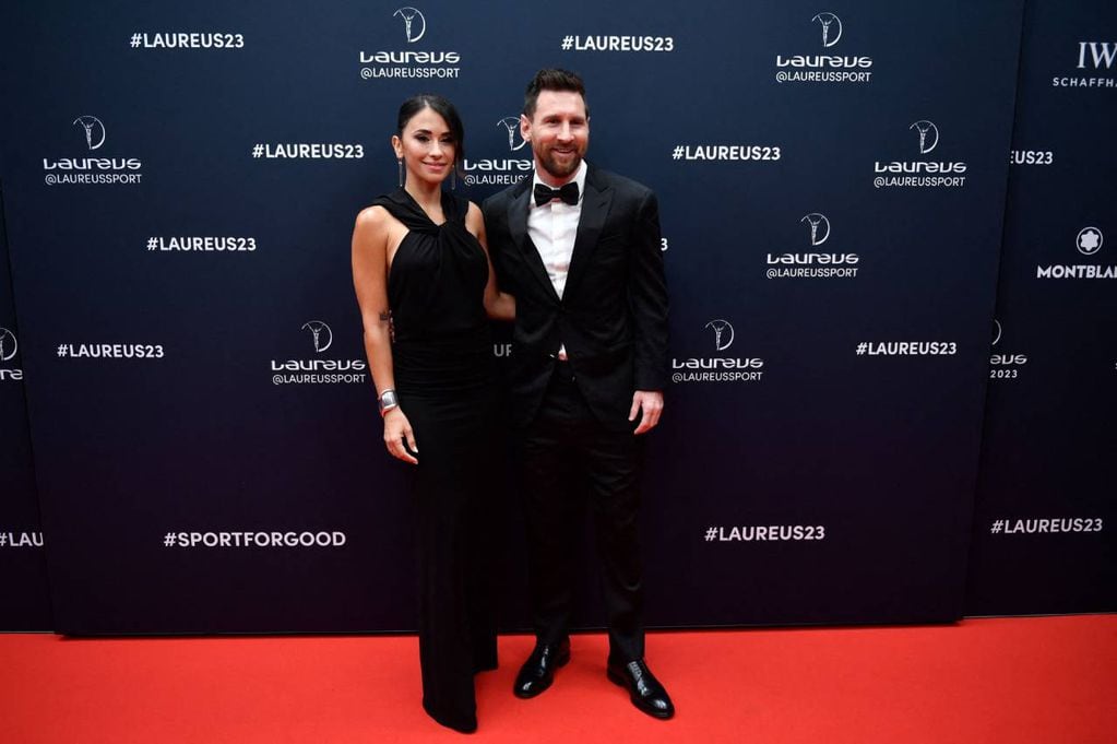 Antonela Roccuzzo y Lionel Messi asistieron a la entrega de los Premios Laureus 2023 en París.