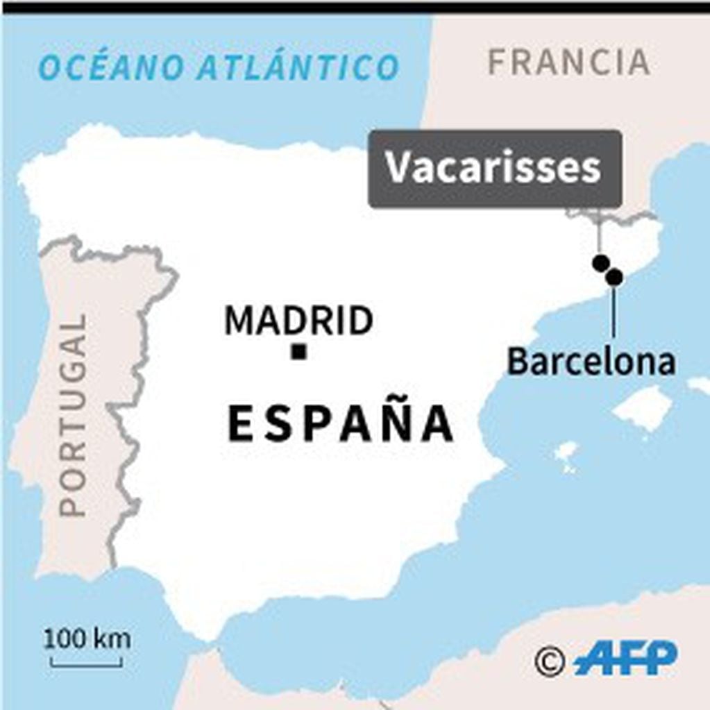Localización de Vacarisses, en España, donde un tren descarriló este martes causando un muerto y varios heridos. (AFP)