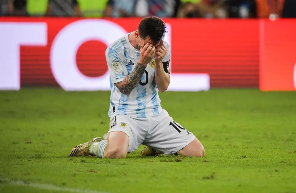 El llanto de Lionel Messi tras consagrarse campeón con la la Selección Argentina.