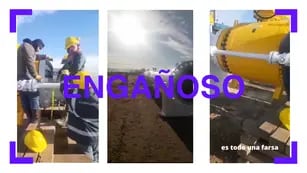 Captura del video del gasoducto Néstor Kirchner que circuló en WhatsApp, TikTok, Twitter y otras plataformas.