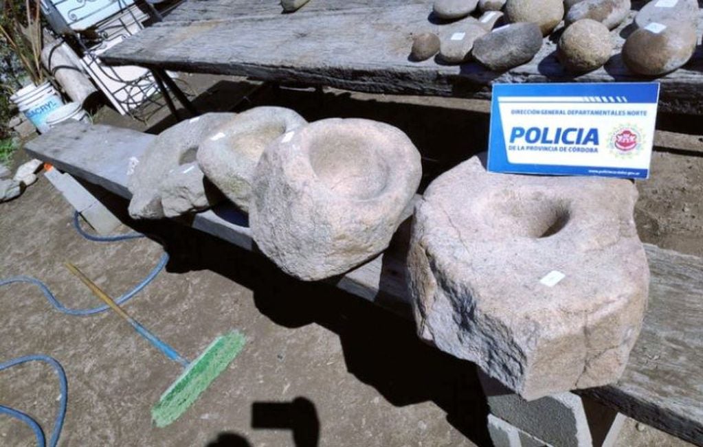 Piezas arqueológicas encontradas en Carlos Paz