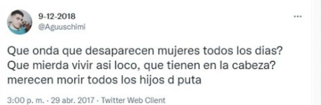 Los tuis del principal sospechoso por el asesinato de María Alejandra Abbondanza.