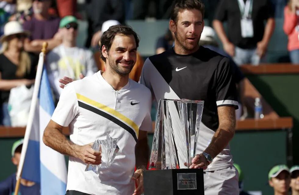 Juan Martín del Potro y Roger Federer (Foto: Ringo Chiu/ZUMA Wire/dpa)