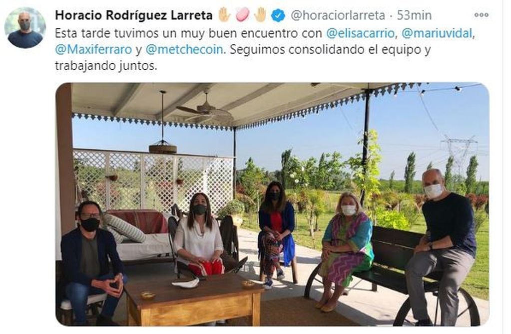 Encuentro Carrió, Vidal y Rodriguez Larreta para apoyar a Rafecas (Twitter)