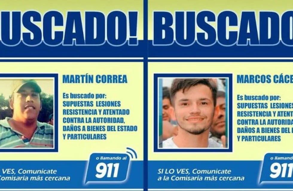 Correa y Cáceres aún son buscados por la Policía del Chaco. (Prensa Policía del Chaco)