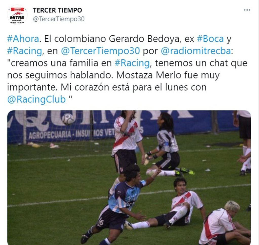 El colombiano Bedoya y su gol a River, para un título inolvidable en Racing Club.