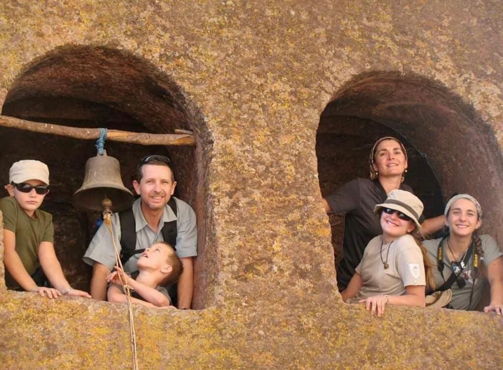 La familia Giusiano en Lalibela, Etiopía.