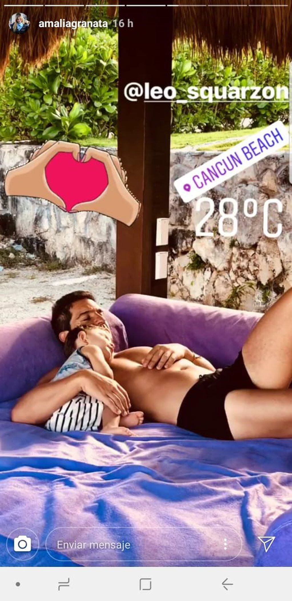 Las vacaciones de Granata y su familia en Cancún quedaron registradas en las redes. (Instagram)