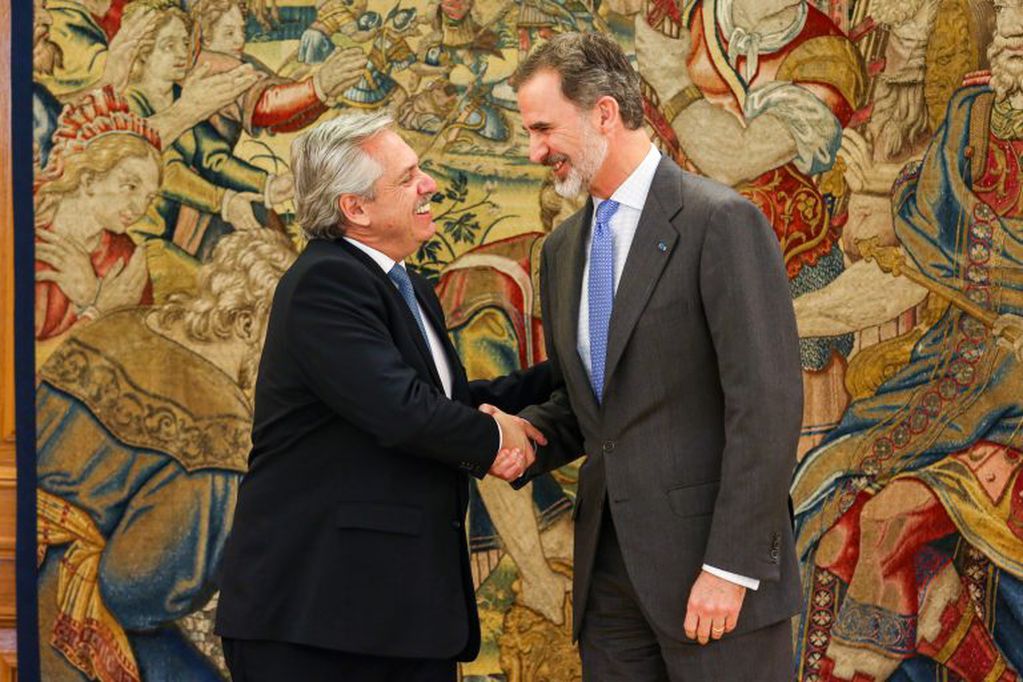 Alberto Fernández con el Rey Felipe VI. (crédito: presidencia)