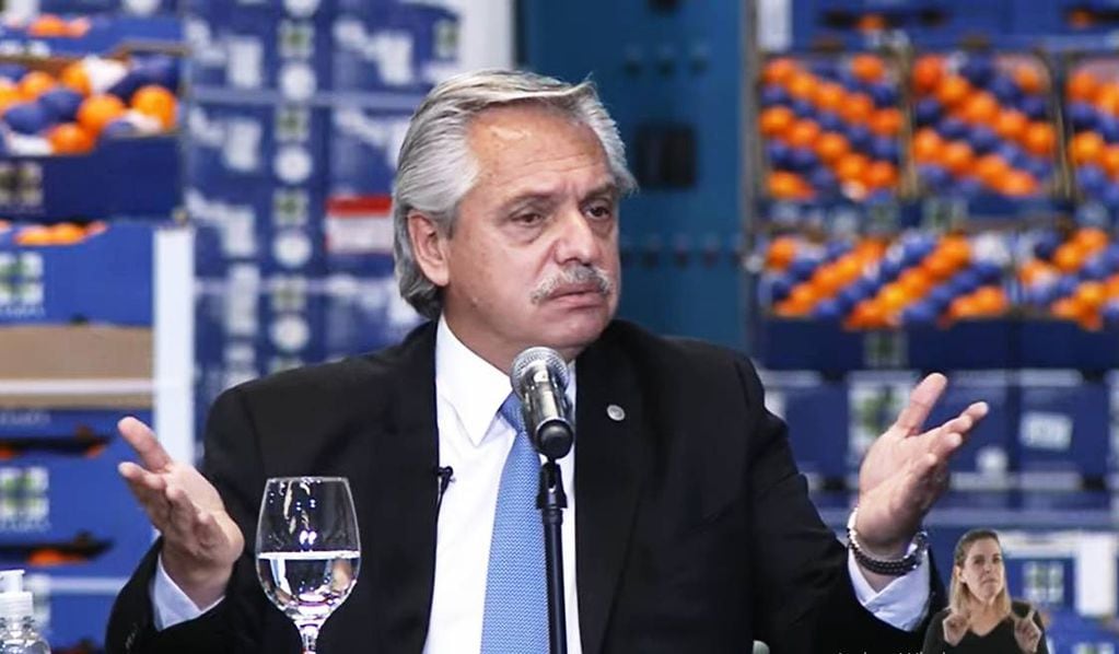 Alberto Fernández en Entre Ríos. (Imagen TV)